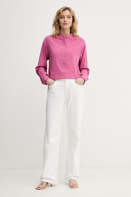 United Colors of Benetton bluzka damska z wiskozą 5X0VDQ0DD różowy SS26