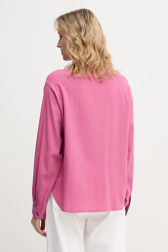 Odzież United Colors of Benetton bluzka damska z wiskozą 5X0VDQ0DD różowy