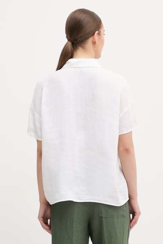 Odjeća United Colors of Benetton bluza za žene od lana 5BMLDQ0D2 bijela