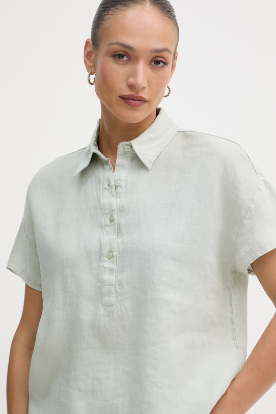 United Colors of Benetton bluza ženska lanena zelena 5BMLDQ0D2