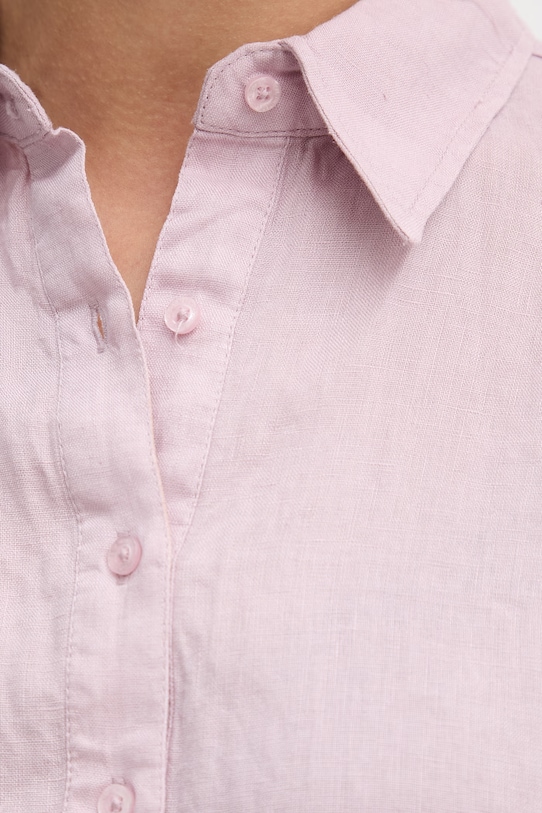 United Colors of Benetton блуза дамска от лен 5BMLDQ0D2 розов