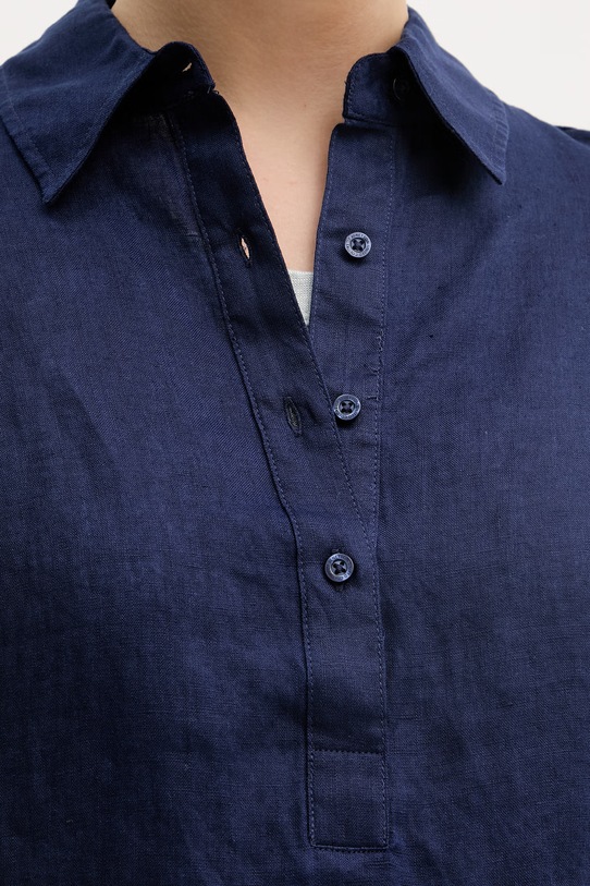 United Colors of Benetton bluza ženska lanena 5BMLDQ0D2 mornarsko plava