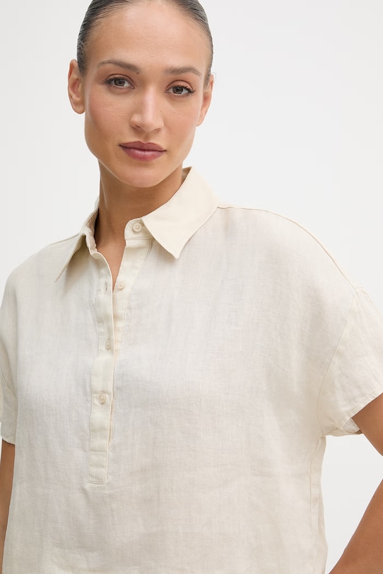 United Colors of Benetton bluza za žene od lana bež 5BMLDQ0D2