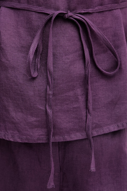 United Colors of Benetton blúzka dámska ľanová 5BMLDQ0DZ fialová