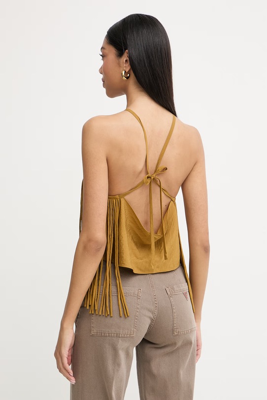 Odzież Pinko bluzka halter damska z wiskozą 106794.A3AY zielony