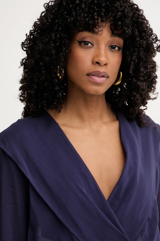 Odzież Pinko bluzka damska z wiskozą 106848.A3B2 fioletowy