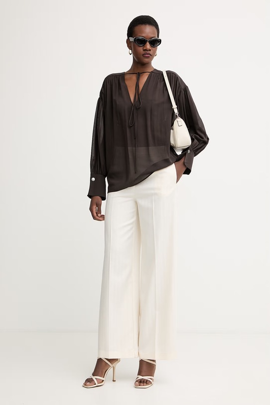 Pinko Blúzka dámska s viskózou 106846.A3B2 hnedá SS26