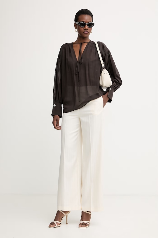 Pinko bluzka damska z wiskozą 106846.A3B2 brązowy SS26