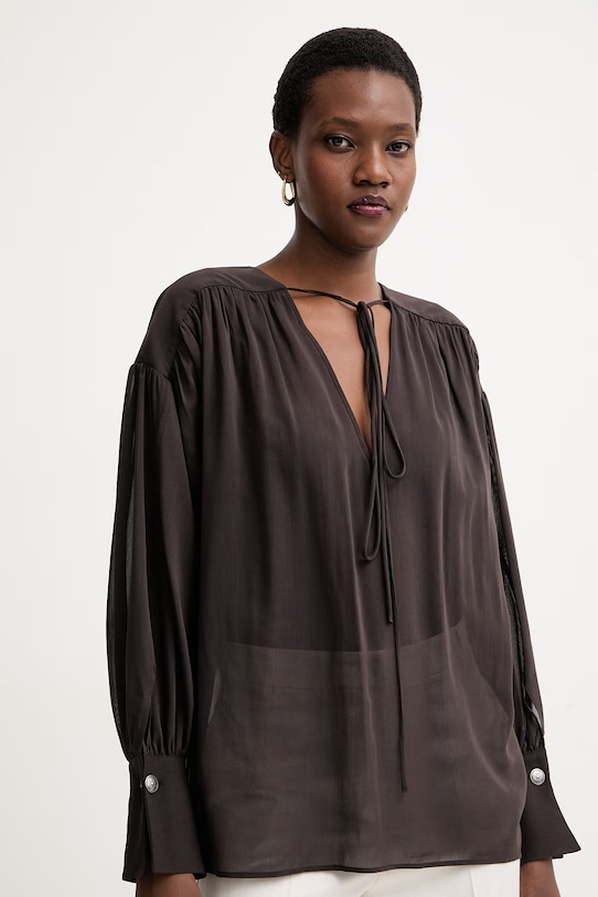 Pinko bluzka damska z wiskozą brązowy 106846.A3B2