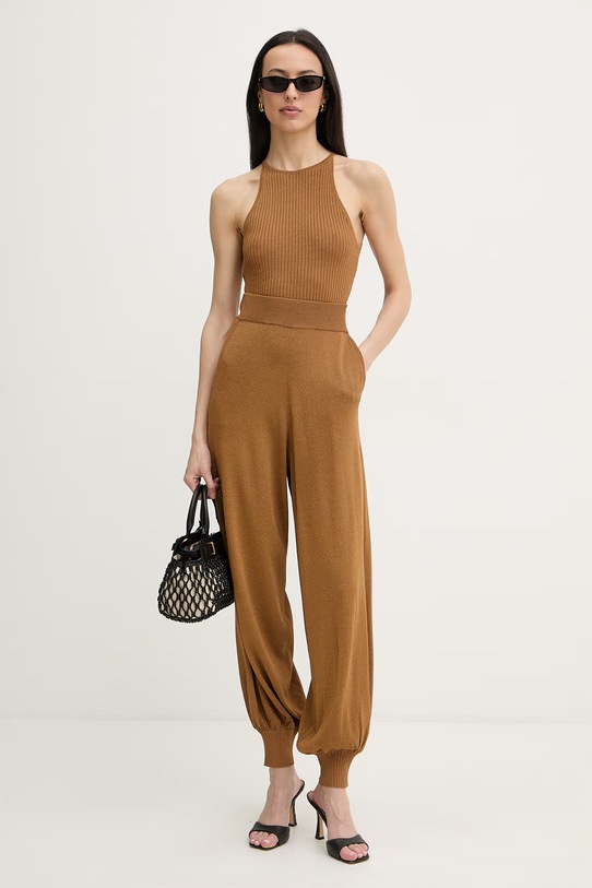 Pinko μπλούζα Γυναικεία με βισκόζη 106884.A3BD καφέ SS26