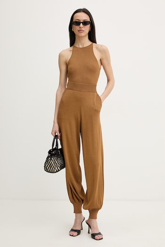 Pinko μπλούζα Γυναικεία με βισκόζη 106884.A3BD καφέ SS26