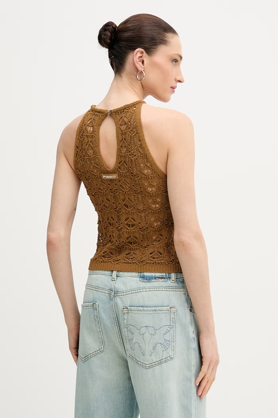 Oblečení Pinko ženské bavlněné 106863.A3B8 hnědá