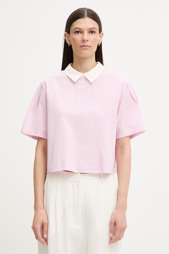 Marc O'Polo bluzka koszulowa damska bawełniana różowy 5000008159