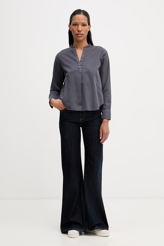 Marc O'Polo bluzka damska bawełniana 5000013384 szary SS26