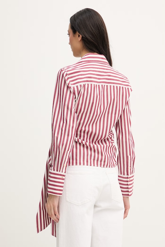 Îmbrăcăminte Tommy Hilfiger bluză petrecută pentru femei, din bumbac WW0WW49650 rosu