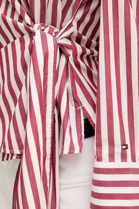 Tommy Hilfiger bluză petrecută pentru femei, din bumbac WW0WW49650 rosu