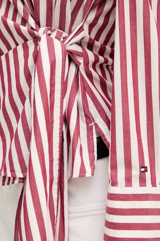 Tommy Hilfiger bluză petrecută pentru femei, din bumbac WW0WW49650 rosu