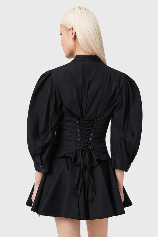 AllSaints koszula bawełniana MAUD W023PE czarny SS26