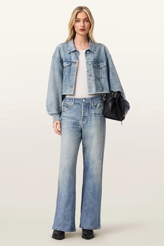 Oblečenie Rifľová bunda AllSaints ANDERS W110PE modrá