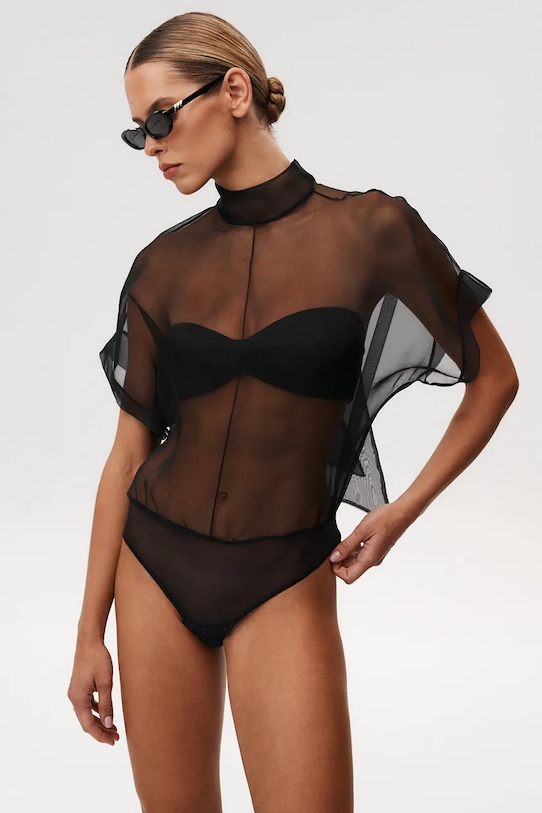 Μεταξωτό κορμάκι Undress Code Pirouette Bodysuit επίσημη μαύρο 1122UC