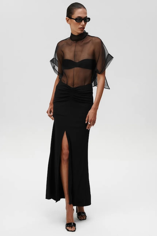 Μεταξωτό κορμάκι Undress Code Pirouette Bodysuit μαύρο 1122UC