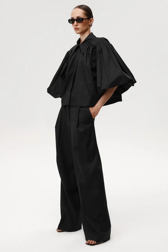 Undress Code bluzka bawełniana Buonasera Shirt czarny 1194