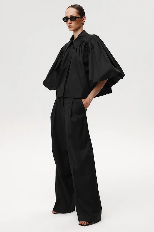 Undress Code bluzka bawełniana Buonasera Shirt czarny 1194