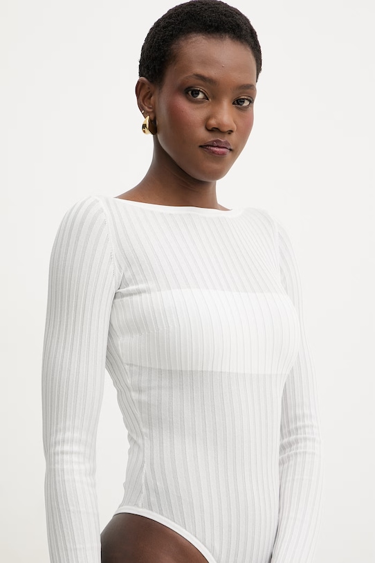 Elisabetta Franchi body damskie z wiskozą biały BK84S62E2