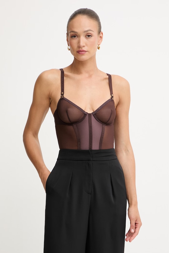 Elisabetta Franchi body damskie brązowy BO02562E2