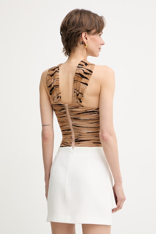 Ρούχα Elisabetta Franchi γυναικείο κορμάκι BO03362E2 καφέ