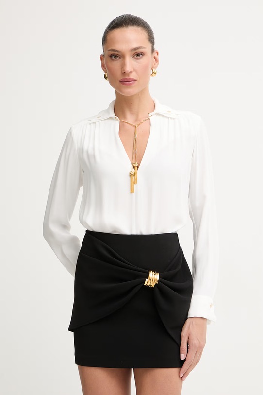 Elisabetta Franchi bluzka damska z wiskozy beżowy CA15962E2