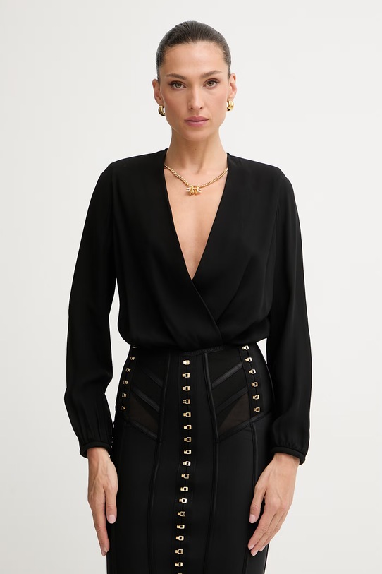 Elisabetta Franchi body damskie czarny CB00762E2