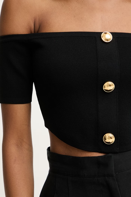 Elisabetta Franchi bluzka damska z wiskozy TK86B62E2 czarny