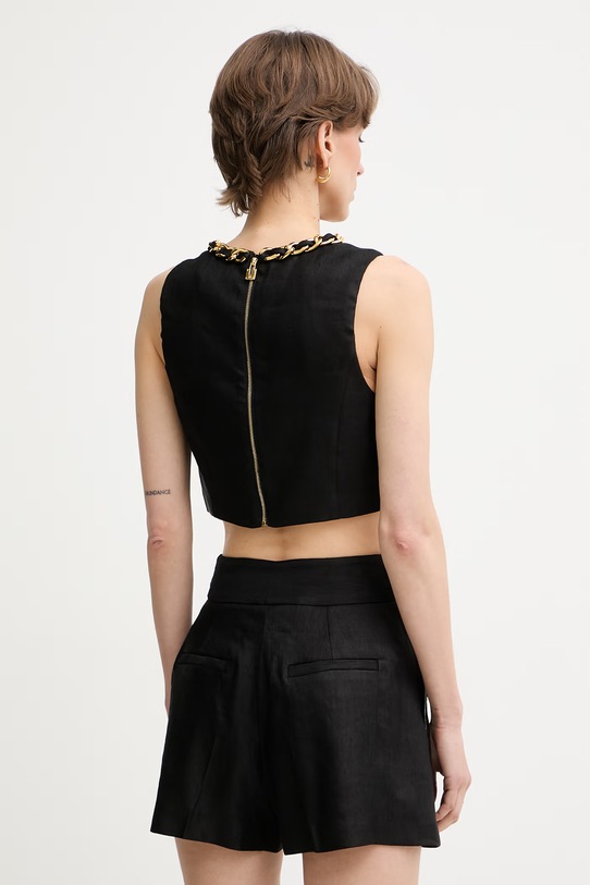 Одежда Elisabetta Franchi блузка женская со льном TO06062E2 чёрный