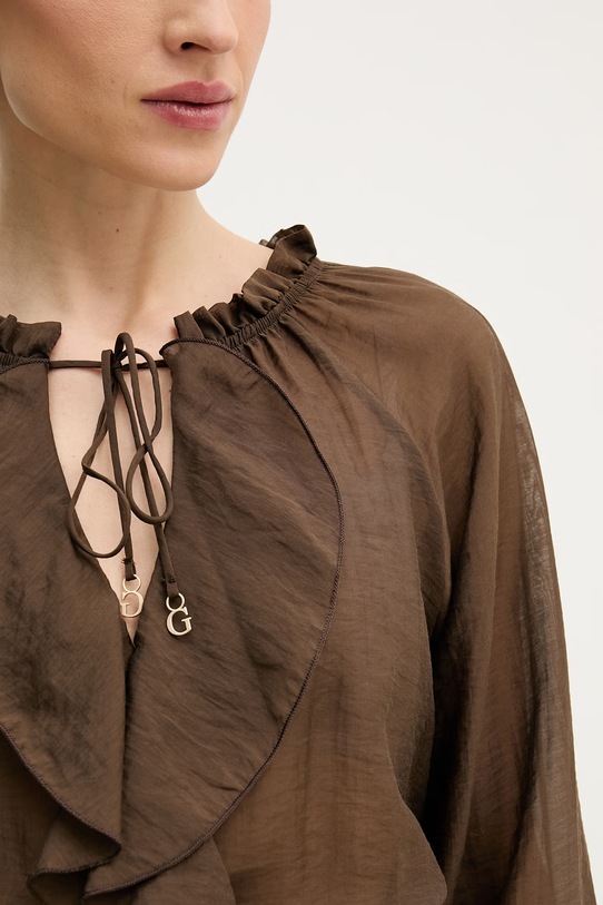 Guess halenka s volánkem ženská MAELYS W6GH28.W1844 hnědá