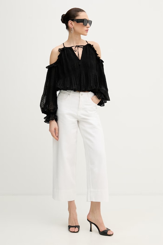 Guess halenka s odhalenými rameny ženská EMILIA W6GH61.W2041 černá SS26