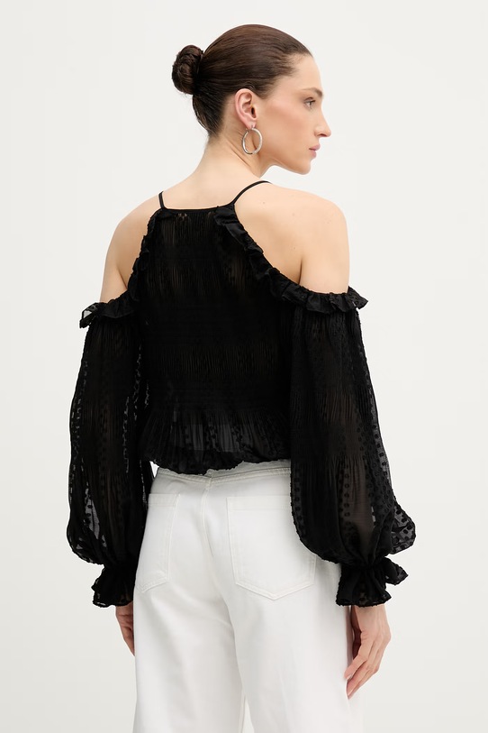 Oblečení Guess halenka s odhalenými rameny ženská EMILIA W6GH61.W2041 černá