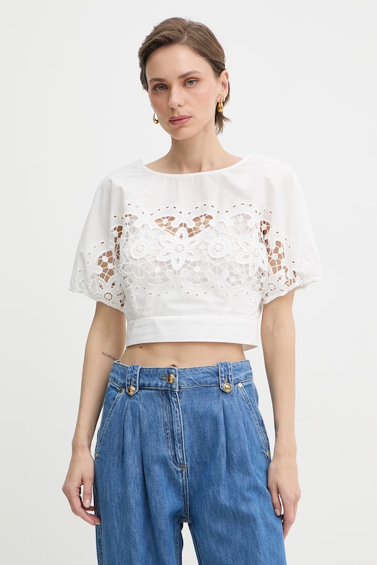 Patrizia Pepe bluzka damska bawełniana biały 2C1705.A773