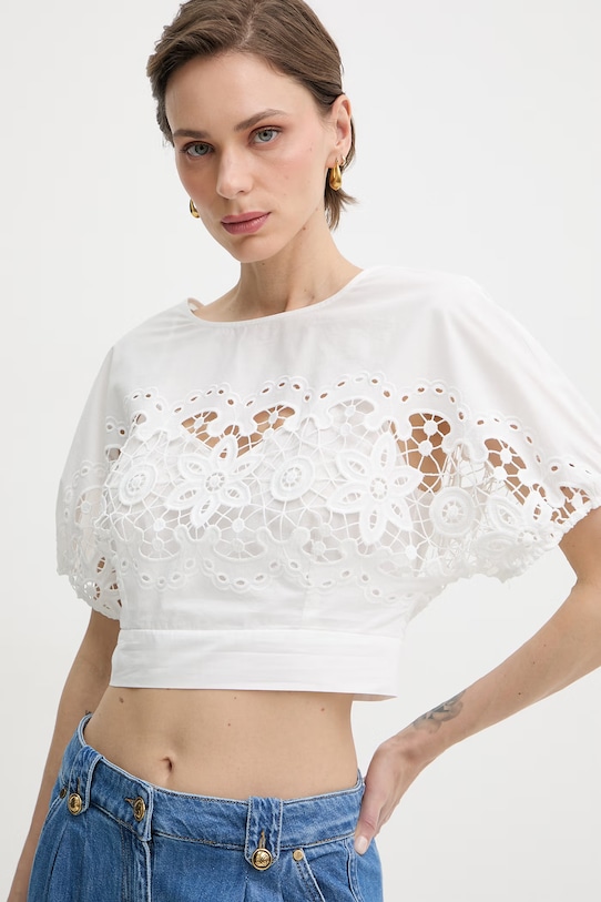 Patrizia Pepe bluzka damska bawełniana biały 2C1705.A773