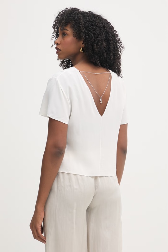 Patrizia Pepe bluzka damska z wiskozy biały 2C1729.A739