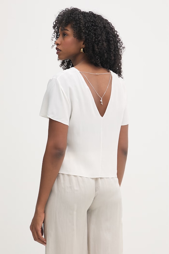 Patrizia Pepe bluzka damska z wiskozy biały 2C1729.A739