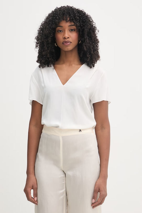 Odzież Patrizia Pepe bluzka damska z wiskozy 2C1729.A739 biały