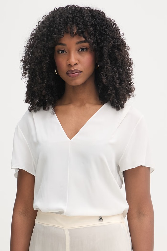 Patrizia Pepe bluzka damska z wiskozy biały 2C1729.A739