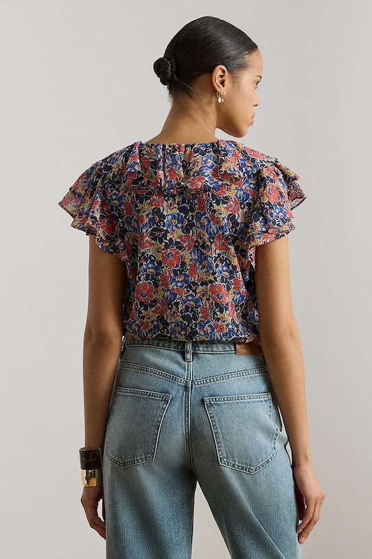 Lauren Ralph Lauren bluzka z falbanką damska 200P08674 multicolor SS26