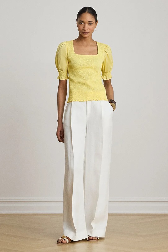 Odzież Lauren Ralph Lauren bluzka damska bawełniana 200P09102 żółty