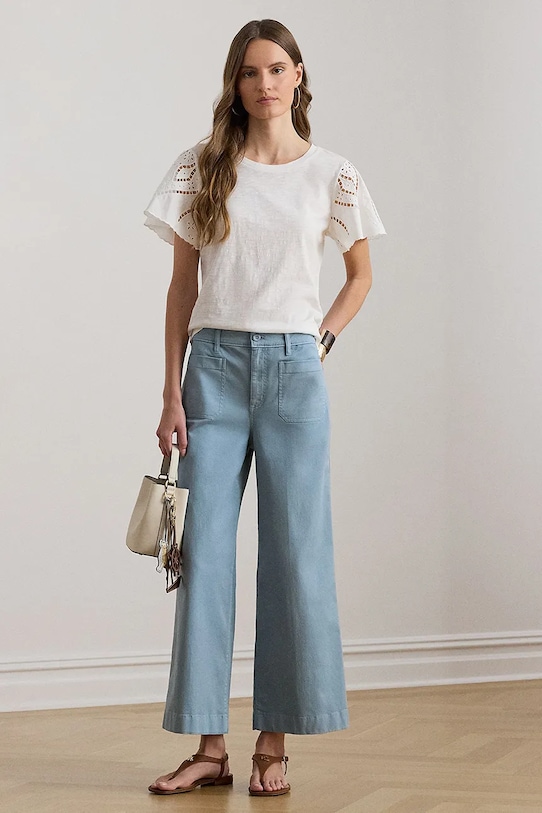 Oblečenie Lauren Ralph Lauren blúzka dámska bavlnená 200P09104 biela