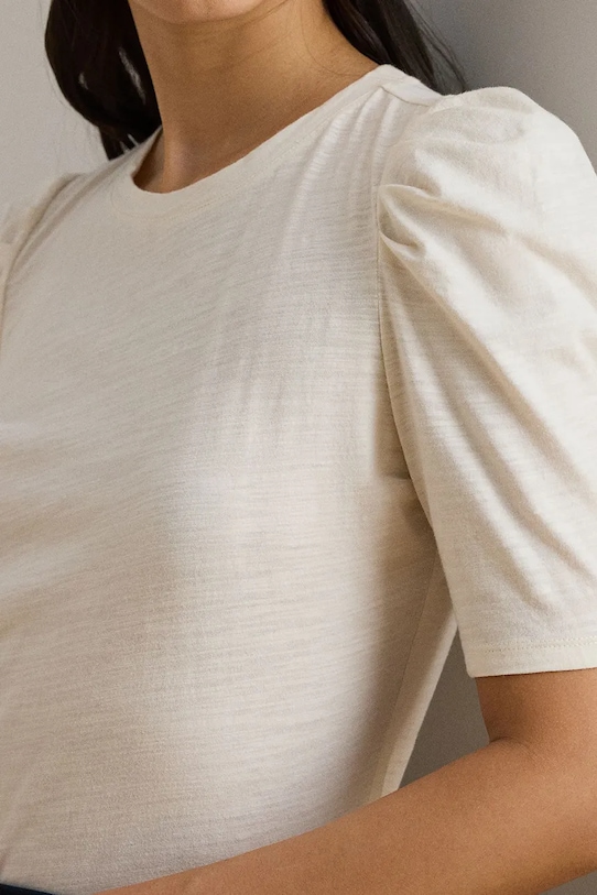 Lauren Ralph Lauren bluzka bawełniana beżowy 200P13313