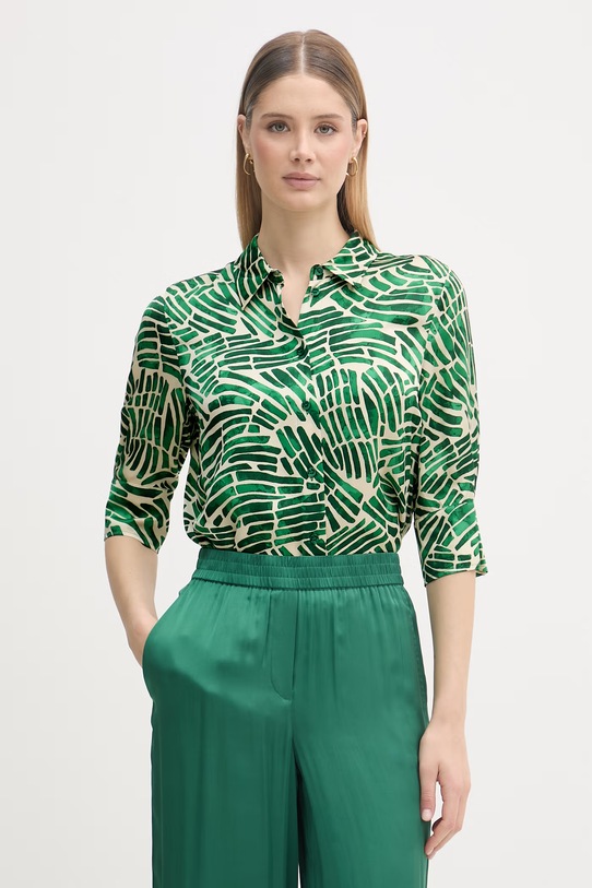 Marc Aurel spodnie palazzo damskie z wiskozą zielony 5311A11090