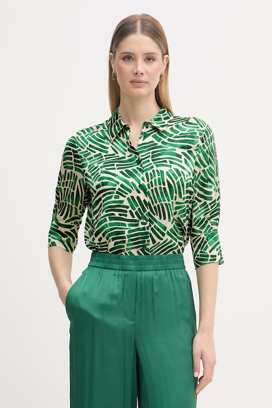 Marc Aurel spodnie palazzo damskie z wiskozą zielony 5311A11090