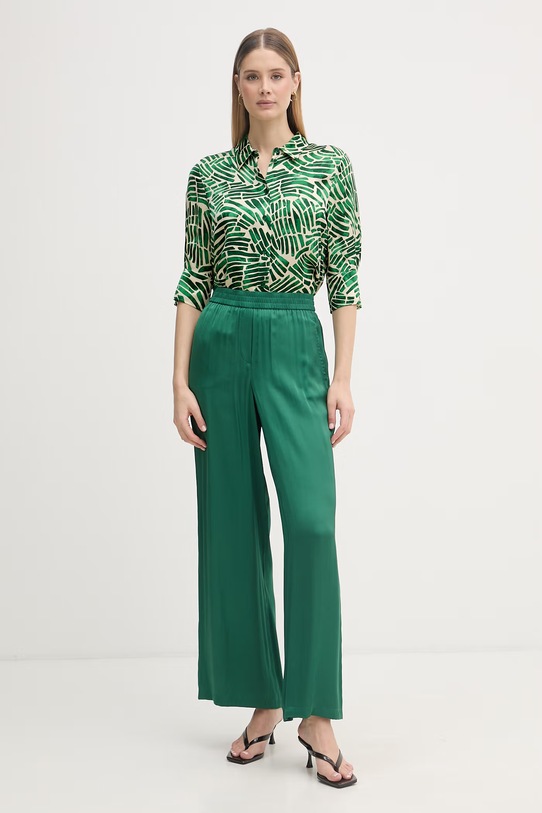 Marc Aurel spodnie palazzo damskie z wiskozą 5311A11090 zielony SS26